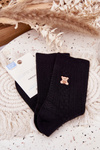 Теплі жіночі шкарпетки з вовною Мішка Чорні