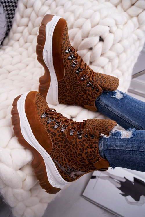 Жіноче трекінгове взуття Trappers Leopard Greem