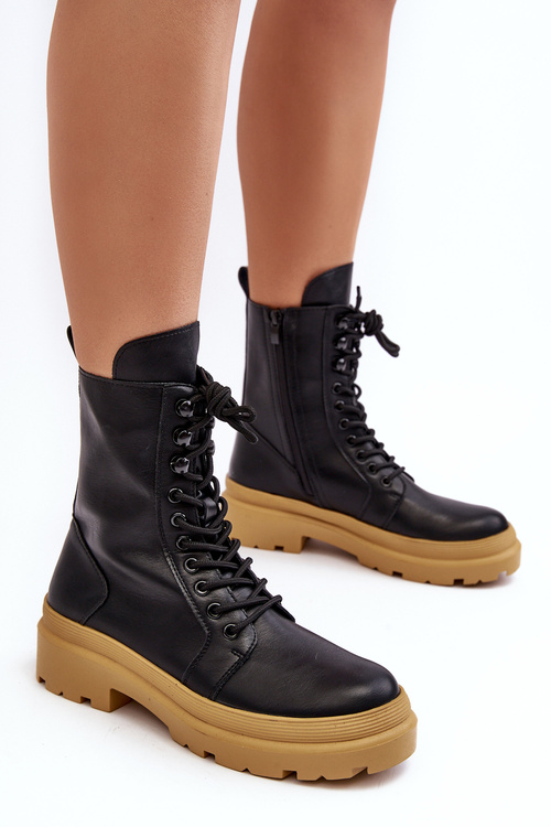 Жіночі робочі черевики екошкіра чорні Irande