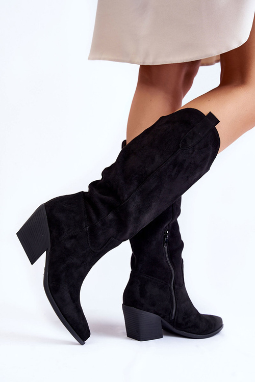 Жіночі замшеві ковбойські чоботи Alaina чорні