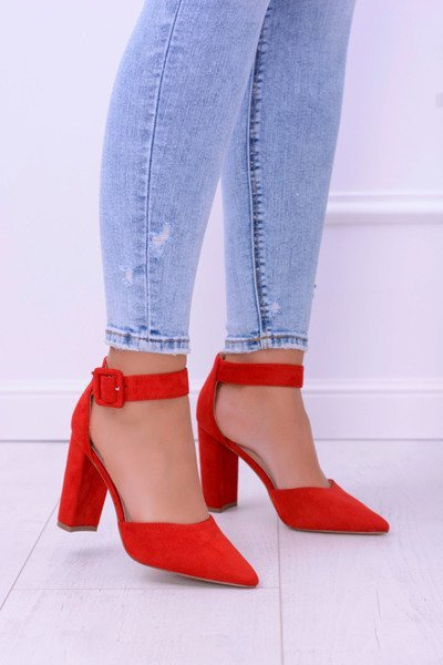 Жіночі замшеві червоні туфлі Harinta Stiletto