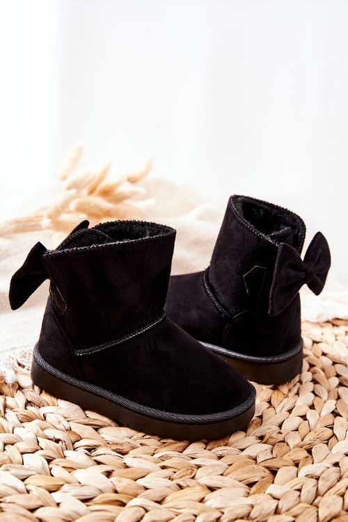 Дитячі утеплені зимові черевики з метеликом Black Lolila