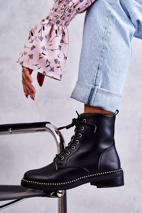 Жіночі чоботи на шпильці чорні Rostill