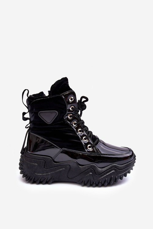 Чоботи жіночі на масивній платформі Lanleh чорного кольору