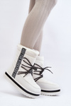 Жіночі зимові черевики зі шнурівкою білого кольору Lilara