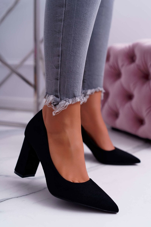 Жіночі туфлі на шпильці Suede Black Clarina