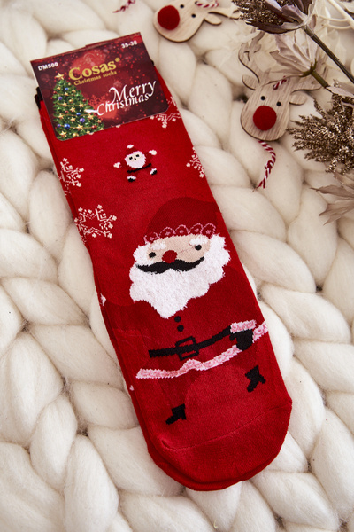 Новорічні жіночі шкарпетки Santa Claus Cosas Red