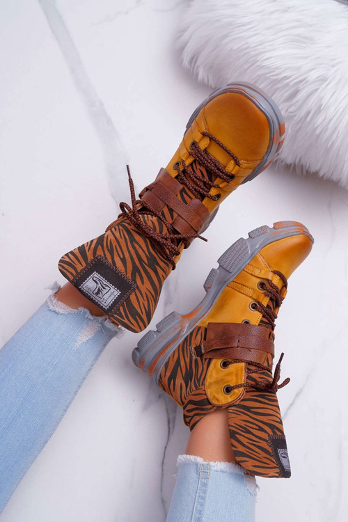 Чоботи жіночі шкіряні Чоботи Чоботи Maciejka жовті 04218