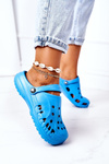Жіночі поролонові шльопанці Kroksy EVA Blue