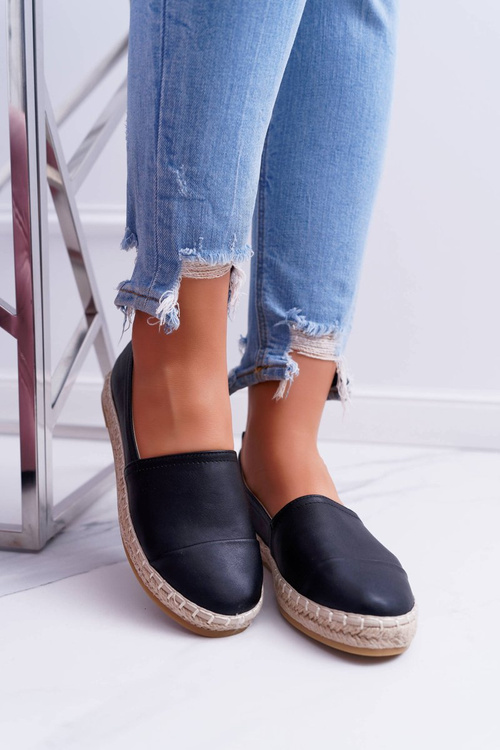 Чорні жіночі плоскі еспадрільї
