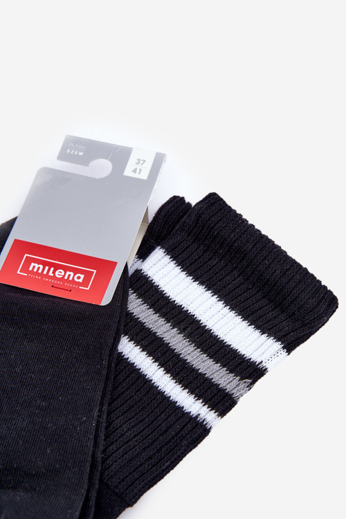 Шкарпетки жіночі з декоративним тисненням чорні