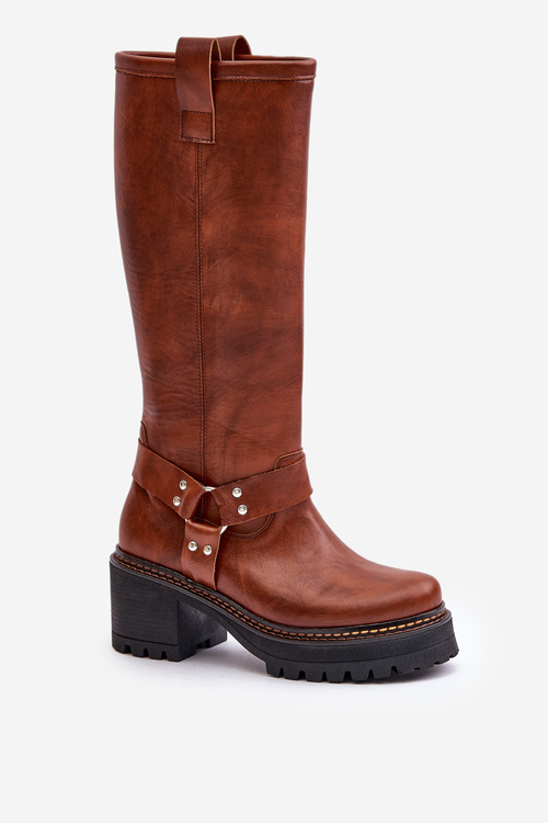 Шкіряні жіночі чоботи Lewski 3432 Camel