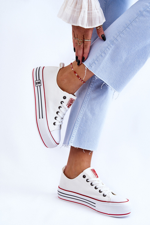 Жіночі тканинні кросівки на платформі Big Star LL274180 Білі