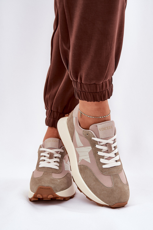 Жіночі Спортивні Черевики З Замші На Платформі Vinceza 66720 Бежеві