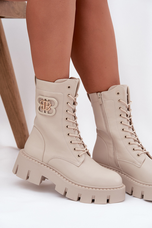 Ізольовані жіночі ботуші з оздобленням світло бежеві Melisse