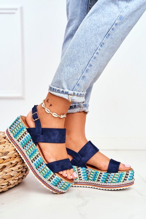 Жіночі босоніжки на еспадрільях Anchor темно-сині Sandy
