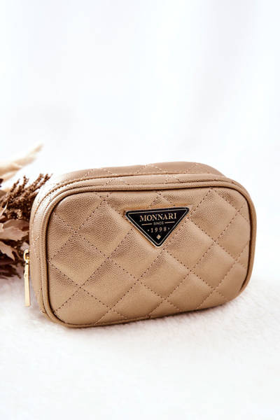 Маленька стьобана косметичка Monnari CSM0050-023 Gold