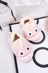 Дитячі утеплені велюрові домашні тапочки Pink Monster