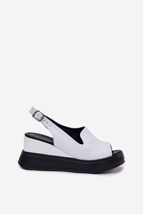 Шкіряні Жіночі Сандалі На Каблуці Artiker 52C0483 Білі