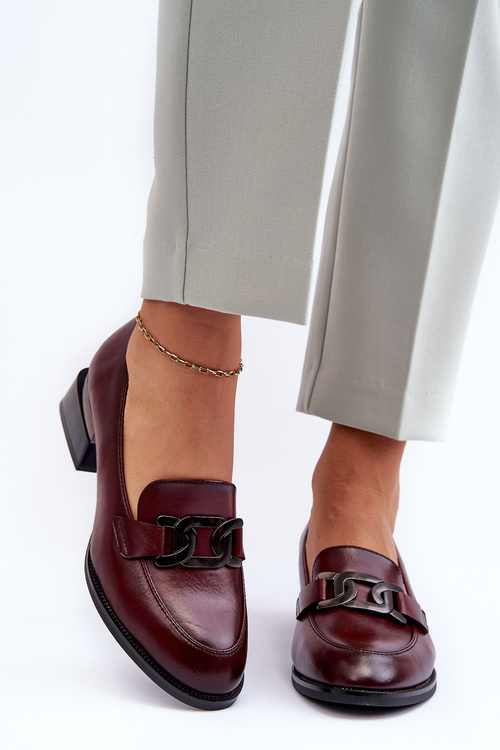 Замшеві мокасини Туфлі на підборах Бордові Sakina