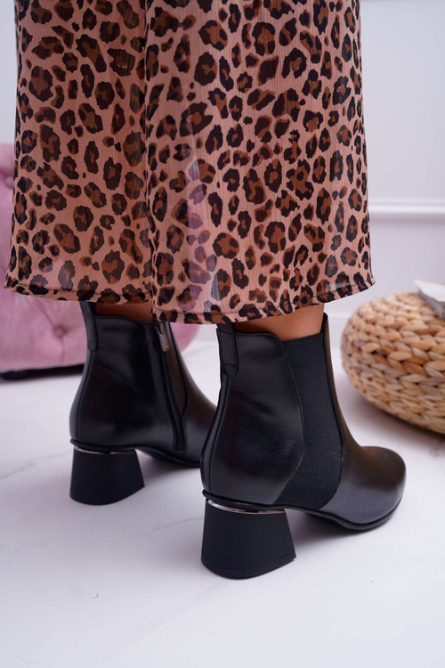 Жіночі шкіряні черевики Laura Messi Black 2034