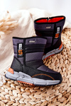 Дитячі утеплювальні високі чоботи чорного кольору