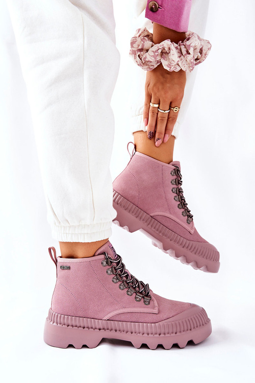 Шкіряні черевики Trapper Big Star II274367 Рожеві