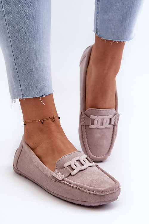 Жіночі стильні замшеві мокасини фіолетового кольору Rabell