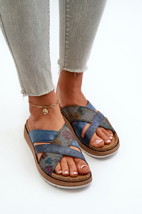 Зручні легкі жіночі тапочки Inblu GS000052 Темно-синій