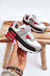 Дитячі шкіряні кросівки на платформі біло-червоні Lori