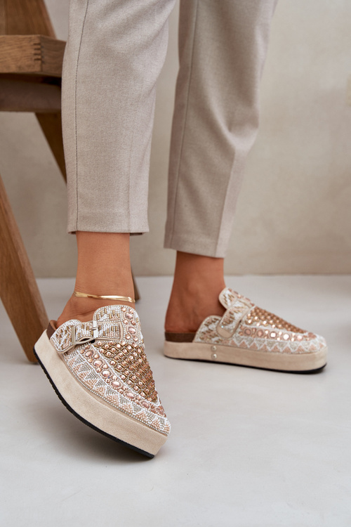 Декоровані Сандалі На Платформі Бежеві Terfitra