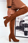 Жіночі високі чоботи Suede Camel Highso