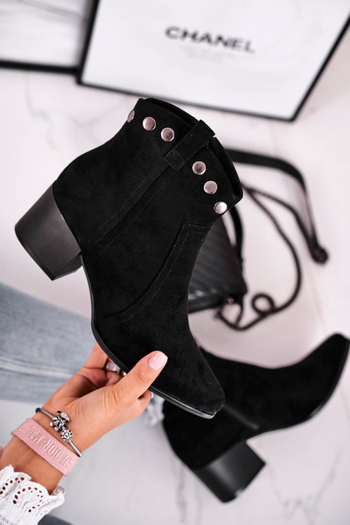 Чоботи жіночі на підборах Sergio Leone чорні BT617