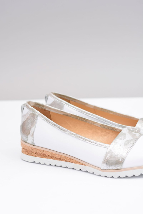 Польські шкіряні білі балерини Moro Persi