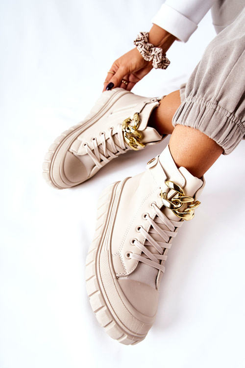 Високі кросівки на платформі Бежеві підставки