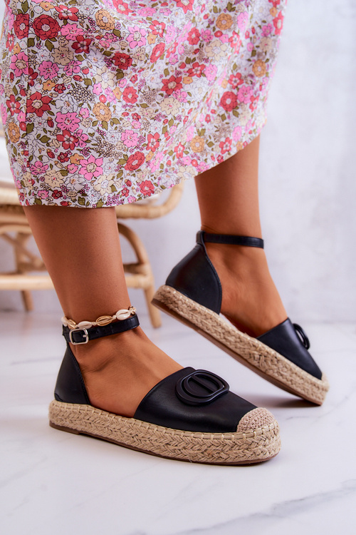 Шкіряні еспадрільї з декором Чорні Nells
