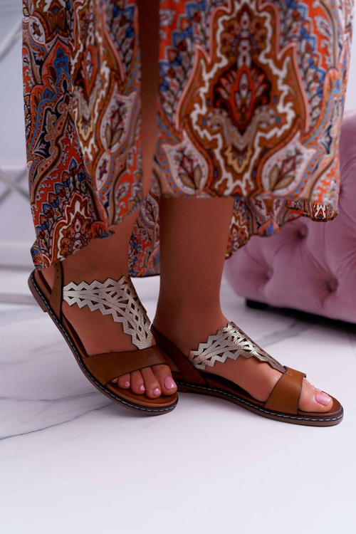 Жіночі сандалі на плоскій підошві Sergio Leone SK011 Camel Lirielle