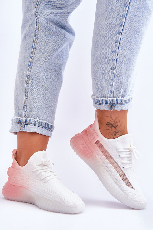 Білі та рожеві бостонські кросівки Ombre