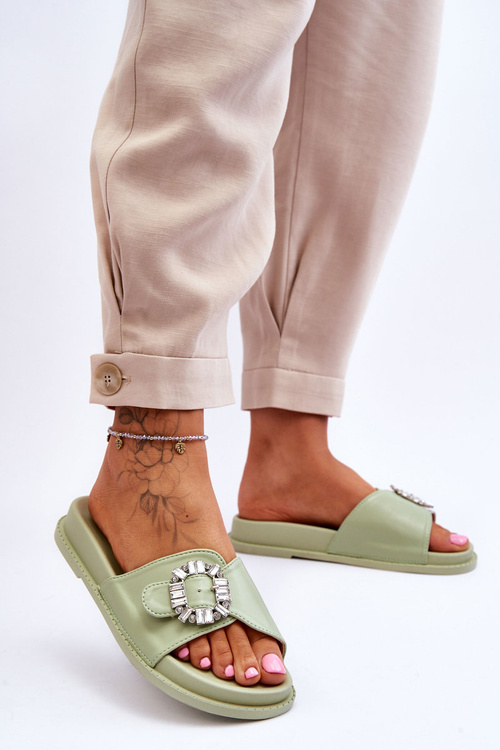 Жіночі тапочки на платформі з декором Green Beneca