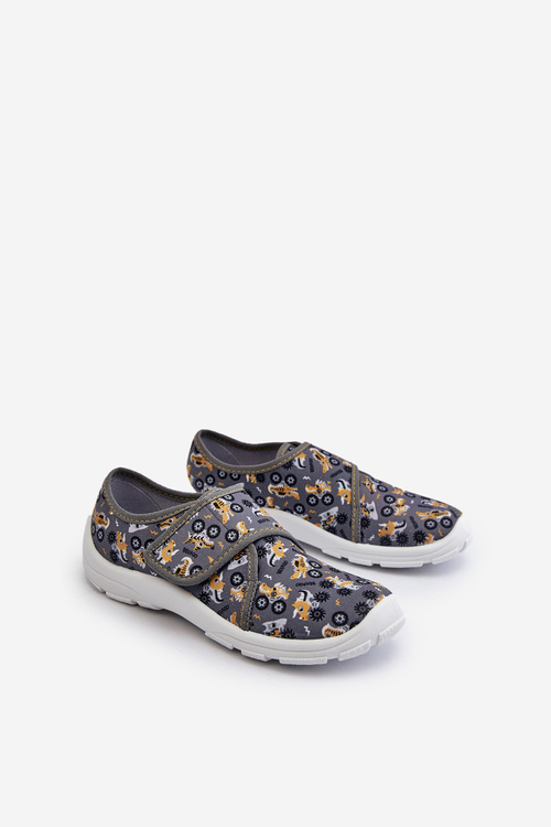 Зручні тапочки для хлопчика на липучці Befado 974Y552 сірий