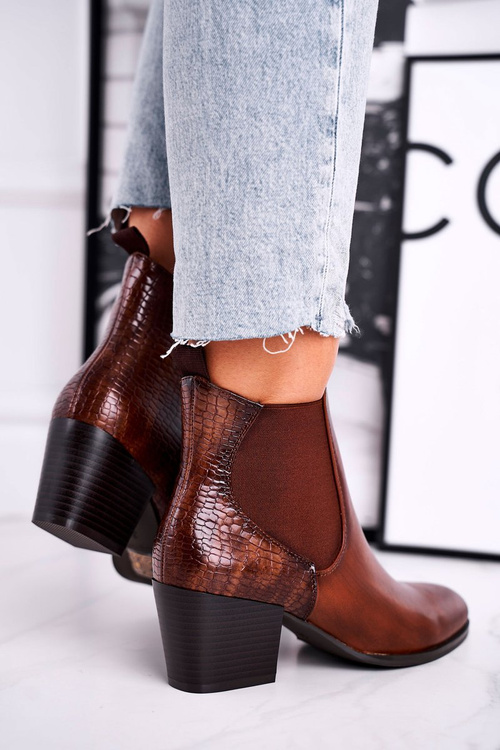 Жіночі чоботи на підборах Sergio Leone Brown BT613