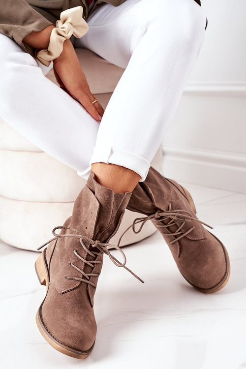 Чоботи з подвійним верхом Світло-коричневі Violetta