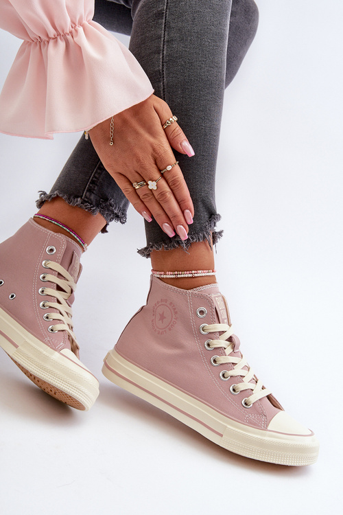 Жіночі високі кросівки Big Star NN274277 Рожеві