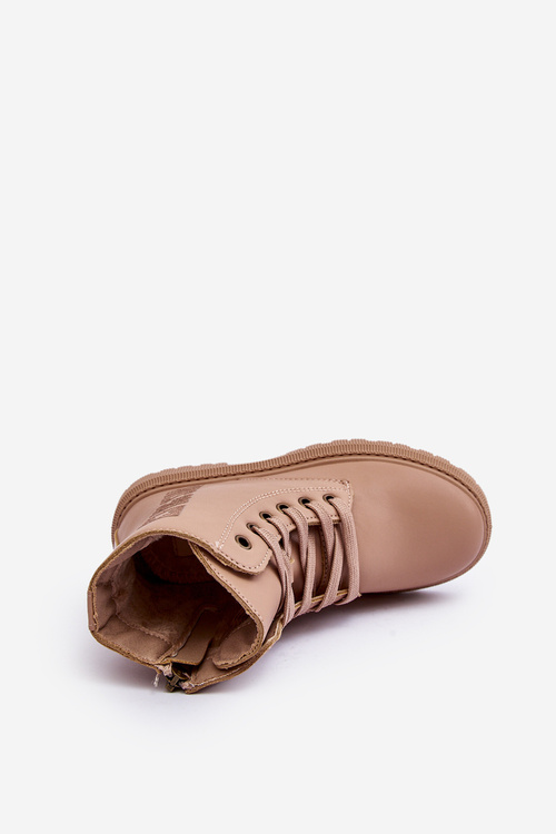 Дитячі шкіряні черевики з хутряною підкладкою Big Star MM374154 Бежеві