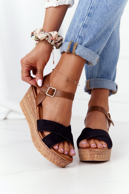 Босоніжки на танкетці S.Barski GD-38 Чорні