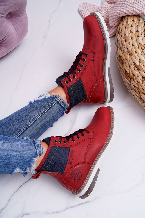 Жіночі черевики Trappers Big Star Leather Maroon EE274006