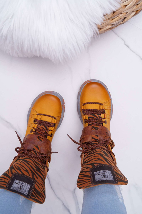 Чоботи жіночі шкіряні Чоботи Чоботи Maciejka жовті 04218