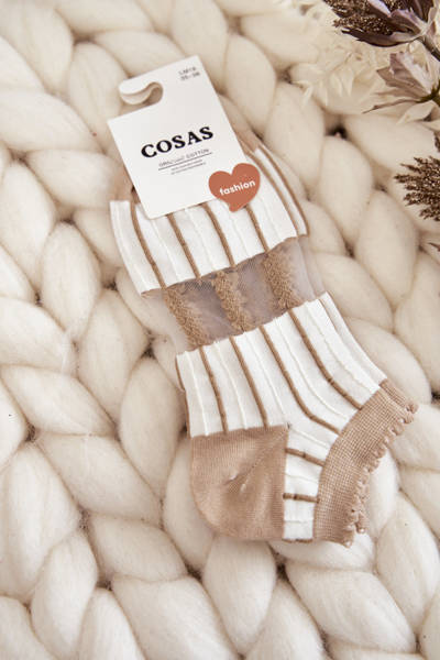 Жіночі шкарпетки в тонку смужку Cosas Beige