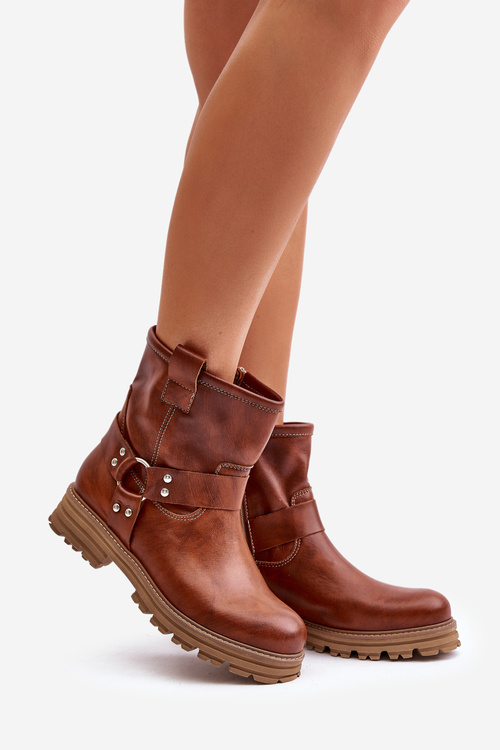 Шкіряні жіночі ботильйони на підборах коричневі Lewski 3610