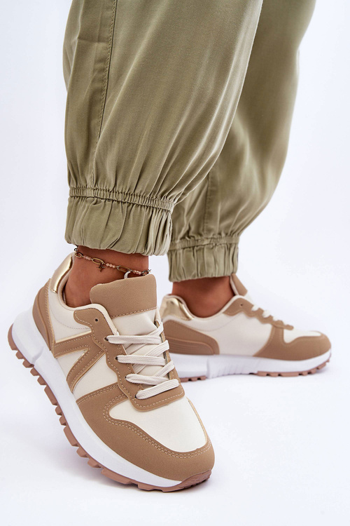 Жіноче шкіряне спортивне взуття коричнево-бежевий Kabama